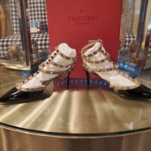 Valentino Garavani Black and Tan Women's Shoes